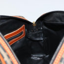 FENDI Zucca Canvas Shoulder Bag PVC Black Brown Auth 180358A-20
