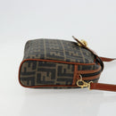 FENDI Zucca Canvas Shoulder Bag PVC Black Brown Auth 180358A-3