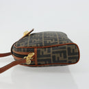 FENDI Zucca Canvas Shoulder Bag PVC Black Brown Auth 180358A-4