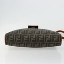 FENDI Zucca Canvas Shoulder Bag PVC Black Brown Auth 180358A-5