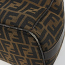 FENDI Zucca Canvas Handtasche Braun Schwarz Auth 180359-15