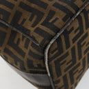FENDI Zucca Canvas Handtasche Braun Schwarz Auth 180359-16