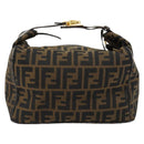 FENDI Zucca Canvas Handtasche Braun Schwarz Auth 180359-2