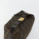 FENDI Zucca Canvas Handtasche Braun Schwarz Auth 180359-6