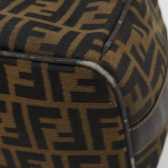 FENDI Zucca Canvas Handtasche Braun Schwarz Auth 180359