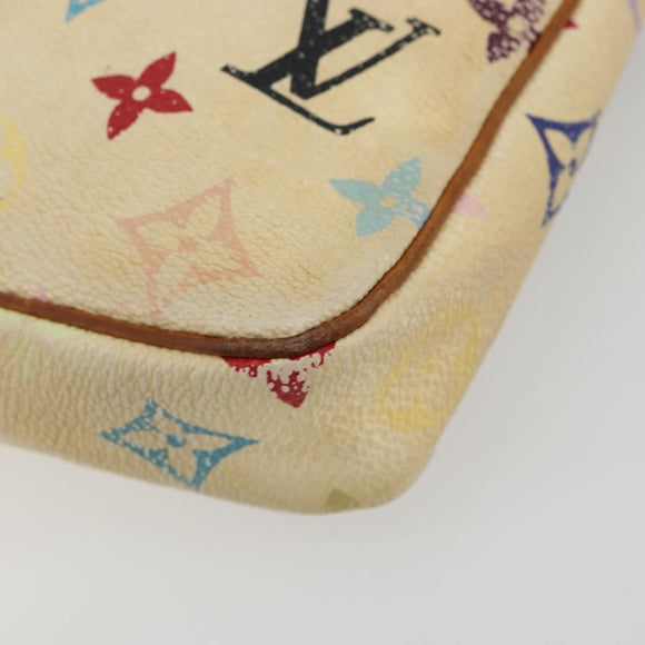 LOUIS VUITTON Monogram Multicolor Pochette Pouch White M92649 LV Auth 180382