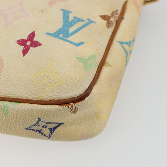 LOUIS VUITTON Monogram Multicolor Pochette Pouch White M92649 LV Auth 180382