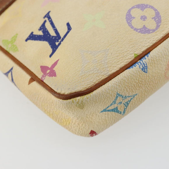 LOUIS VUITTON Monogram Multicolor Pochette Pouch White M92649 LV Auth 180382