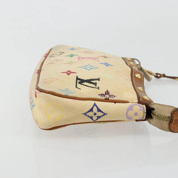 LOUIS VUITTON Monogram Multicolor Pochette Pouch White M92649 LV Auth 180382