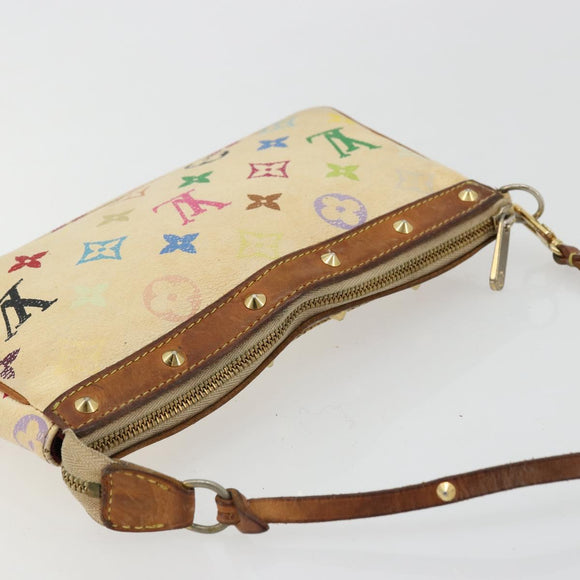 LOUIS VUITTON Monogram Multicolor Pochette Pouch White M92649 LV Auth 180382