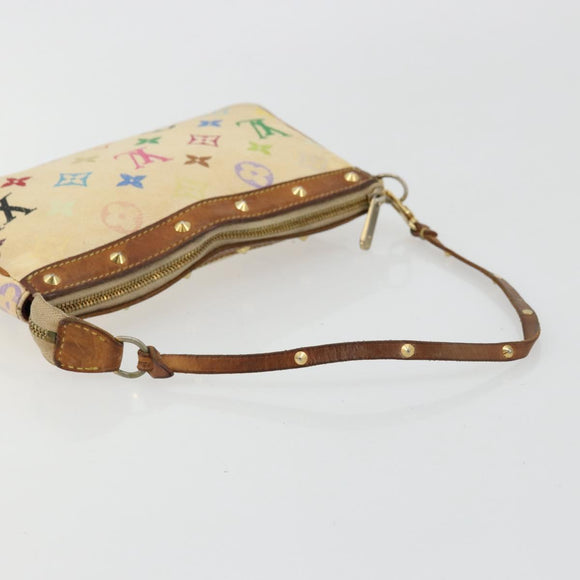LOUIS VUITTON Monogram Multicolor Pochette Pouch White M92649 LV Auth 180382