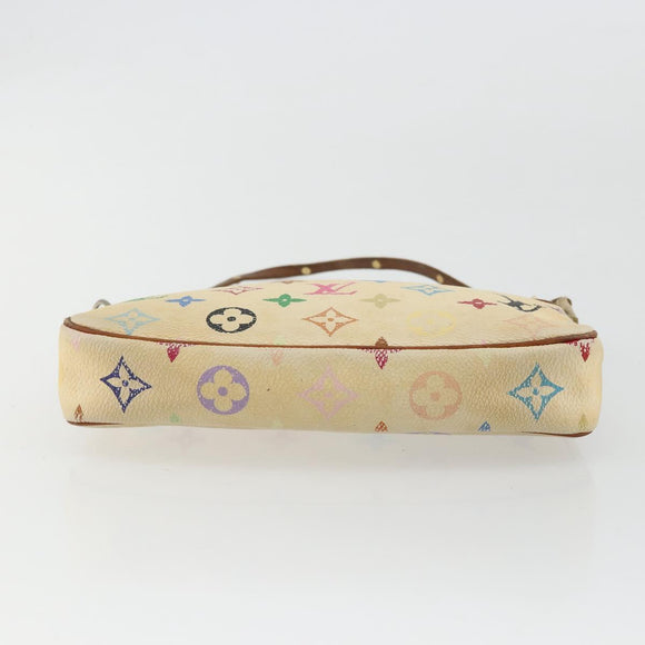 LOUIS VUITTON Monogram Multicolor Pochette Pouch White M92649 LV Auth 180382
