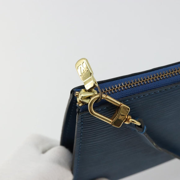 LOUIS VUITTON Epi Pochette Accessoires Pouch Blue M52985 LV Auth 180384