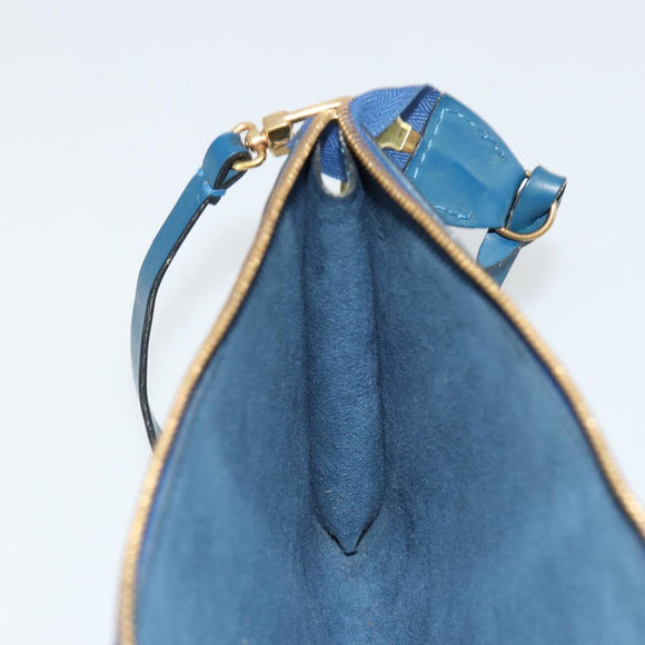 LOUIS VUITTON Epi Pochette Accessoires Pouch Blue M52985 LV Auth 180384