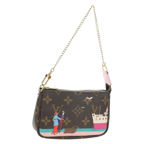 LOUIS VUITTON Monogram Mini Pochette Accessoires Beutel N41667 LV Auth 180386M