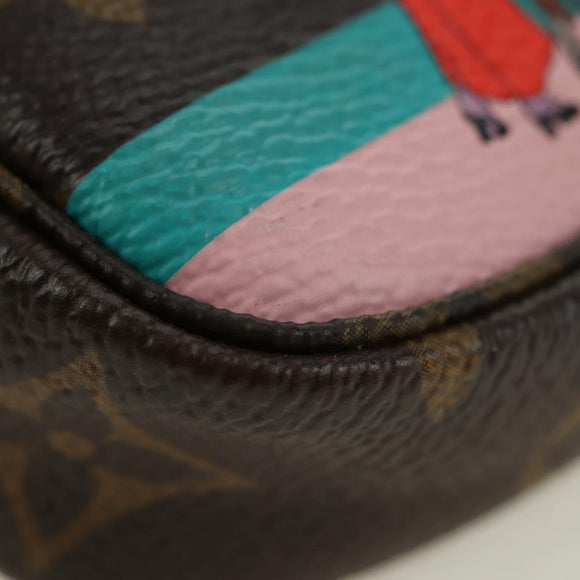 LOUIS VUITTON Monogram Mini Pochette Accessoires Beutel N41667 LV Auth 180386M