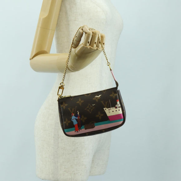 LOUIS VUITTON Monogram Mini Pochette Accessoires Beutel N41667 LV Auth 180386M