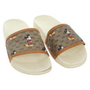 GUCCI Micro GG Supreme Disney Sandals PVC Beige Gold Auth 180388M-1