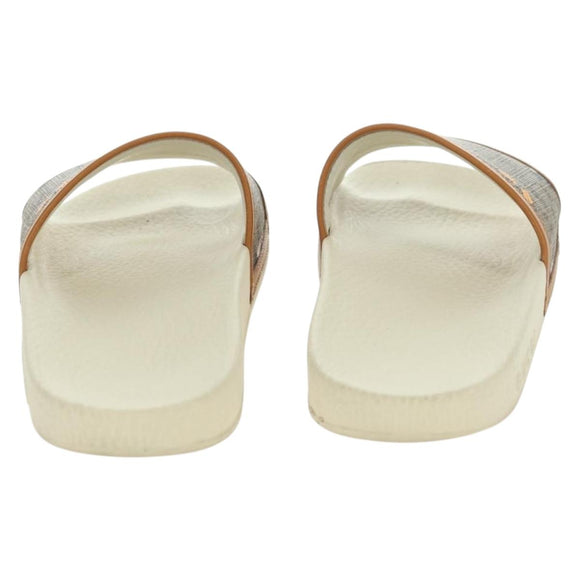 GUCCI Micro GG Supreme Disney Sandals PVC Beige Gold Auth 180388M