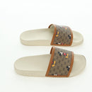 GUCCI Micro GG Supreme Disney Sandals PVC Beige Gold Auth 180388M-4