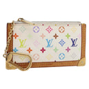 LOUIS VUITTON Monogram Multicolor Pochette Cles Purse White M92655 Auth 180390-1
