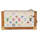 LOUIS VUITTON Monogram Multicolor Pochette Cles Purse White M92655 Auth 180390-2