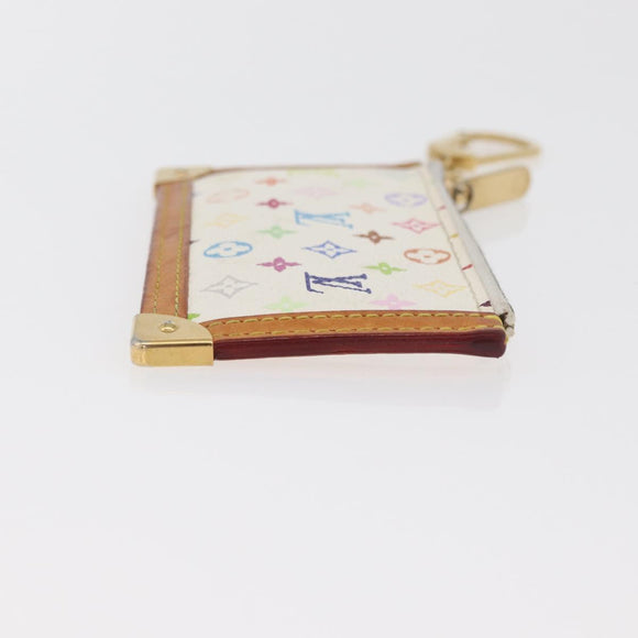LOUIS VUITTON Monogram Multicolor Pochette Cles Purse White M92655 Auth 180390