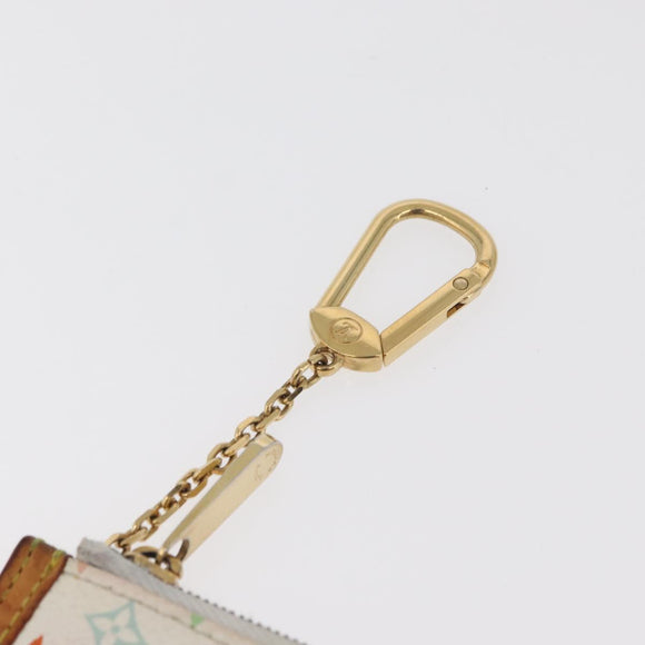 LOUIS VUITTON Monogram Multicolor Pochette Cles Purse White M92655 Auth 180390