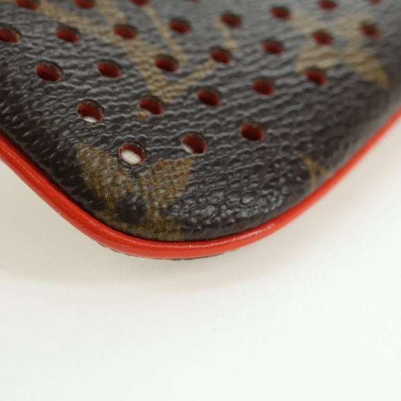 LOUIS VUITTON Monogram Perfo Pochette Cles Coin Purse Orange M95222 Auth 180394M