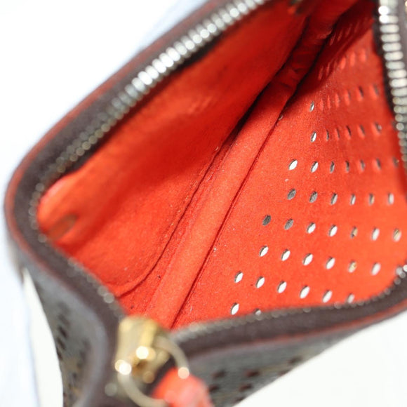 LOUIS VUITTON Monogram Perfo Pochette Cles Coin Purse Orange M95222 Auth 180394M
