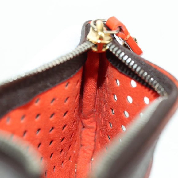 LOUIS VUITTON Monogram Perfo Pochette Cles Coin Purse Orange M95222 Auth 180394M