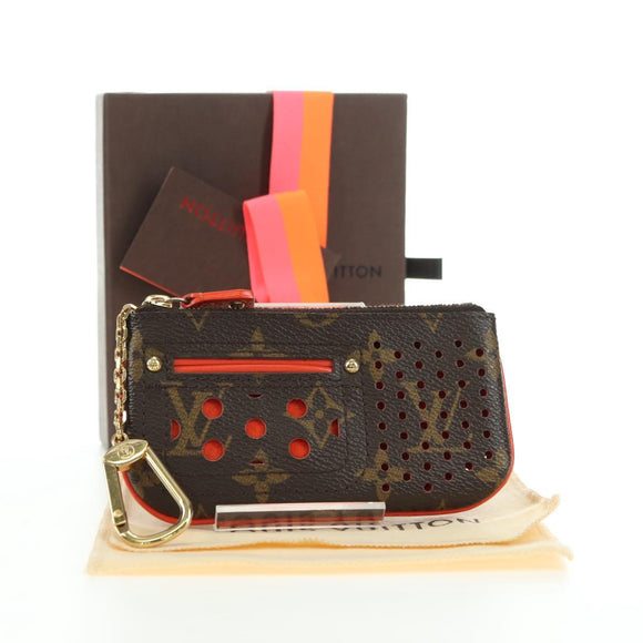 LOUIS VUITTON Monogram Perfo Pochette Cles Coin Purse Orange M95222 Auth 180394M
