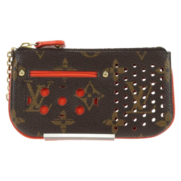 LOUIS VUITTON Monogram Perfo Pochette Cles Coin Purse Orange M95222 Auth 180394M