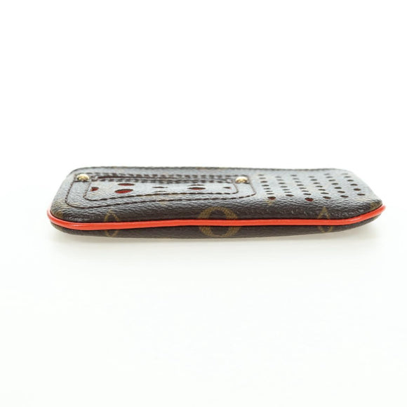 LOUIS VUITTON Monogram Perfo Pochette Cles Coin Purse Orange M95222 Auth 180394M