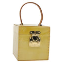 LOUIS VUITTON Monogram Vernis Bleecker Cosmetic Pouch Beige M91002 Auth 180424-1
