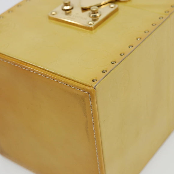 LOUIS VUITTON Monogram Vernis Bleecker Cosmetic Pouch Beige M91002 Auth 180424