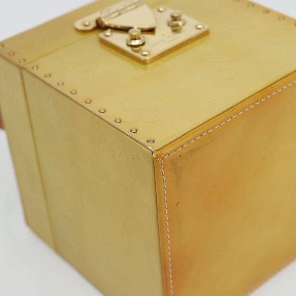 LOUIS VUITTON Monogram Vernis Bleecker Cosmetic Pouch Beige M91002 Auth 180424