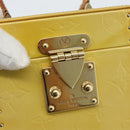 LOUIS VUITTON Monogram Vernis Bleecker Cosmetic Pouch Beige M91002 Auth 180424-18
