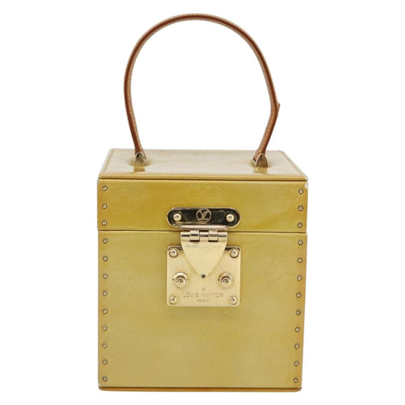 LOUIS VUITTON Monogram Vernis Bleecker Cosmetic Pouch Beige M91002 Auth 180424