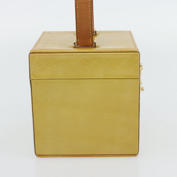LOUIS VUITTON Monogram Vernis Bleecker Cosmetic Pouch Beige M91002 Auth 180424