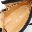 CELINE Shoulder Bag Leather Black Gold Auth 180429-12