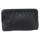 CELINE Shoulder Bag Leather Black Gold Auth 180429-13