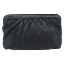 CELINE Shoulder Bag Leather Black Gold Auth 180429-2