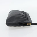 CELINE Shoulder Bag Leather Black Gold Auth 180429-4