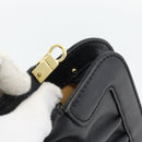 CELINE Shoulder Bag Leather Black Gold Auth 180429-8