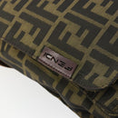 FENDI Zucca Canvas Shoulder Bag Black Brown Auth 180430-10