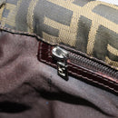 FENDI Zucca Canvas Shoulder Bag Black Brown Auth 180430-21