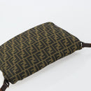 FENDI Zucca Canvas Shoulder Bag Black Brown Auth 180430-6