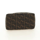 FENDI Zucca Canvas Mamma Baguette Schoudertas Zwart Bruin Auth 180431SAV-5