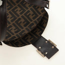 FENDI Zucca Canvas Mamma Baguette Schoudertas Zwart Bruin Auth 180431SAV-20